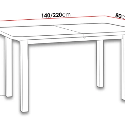 Rozkladací kuchynský stôl 140x80 cm BANGS 4 - orech