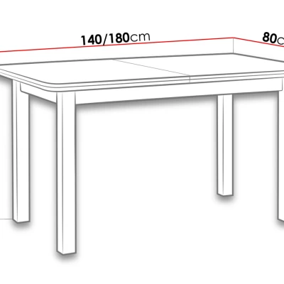 Rozkladací stôl do jedálne 140x80 cm BANGS 3 - jelša