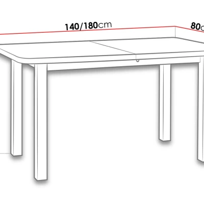 Rozkladací jedálenský stôl 140x80 cm BANGS 2 - biely