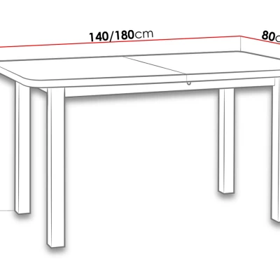 Rozkladací jedálenský stôl 140x80 cm BANGS 2 - jelša