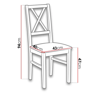 Jedálenská stolička s čalúneným sedákom DANBURY 10 - čierna / béžová