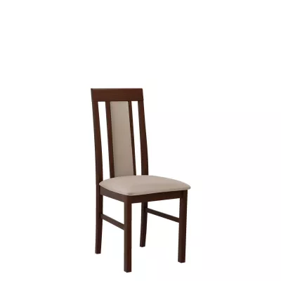 Drevená jedálenská stolička s látkovým poťahom DANBURY 2 - orech / béžová