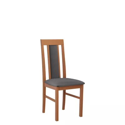 Drevená jedálenská stolička s látkovým poťahom DANBURY 2 - jelša / tmavá šedá