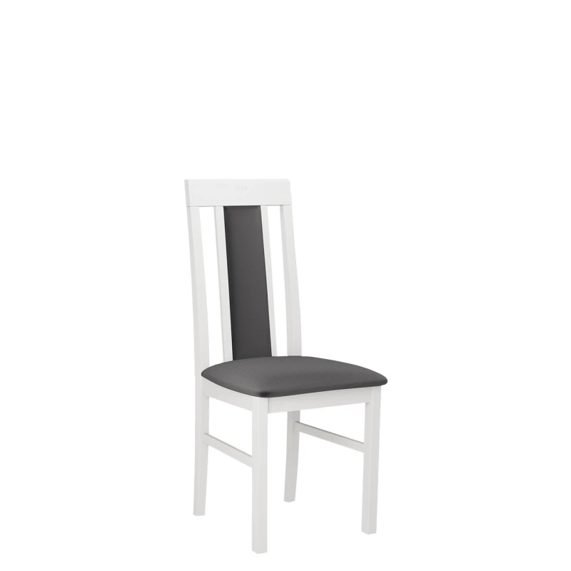Drevená jedálenská stolička s látkovým poťahom DANBURY 2 - biela / tmavá šedá
