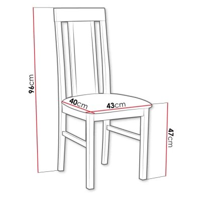 Drevená jedálenská stolička s látkovým poťahom DANBURY 2 - biela / béžová