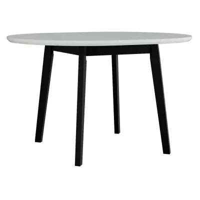 Okrúhly rozkladací stôl do jedálne 100 cm ANGLETON 4 - biely / čierny