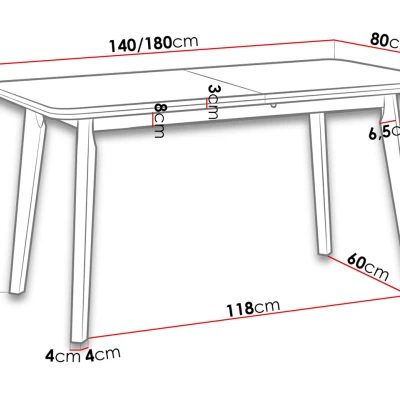 Rozkladací stôl do jedálne 140x80 cm ANGLETON 7 - biely / dub sonoma