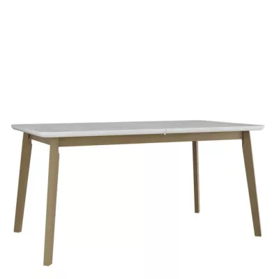 Rozkladací stôl do jedálne 160x90 cm ANGLETON 8 - biely / dub sonoma