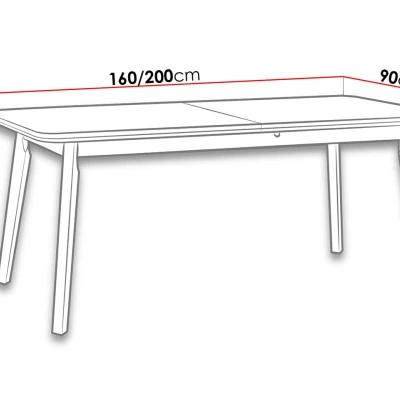 Rozkladací stôl do jedálne 160x90 cm ANGLETON 8 - biely / dub sonoma