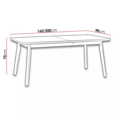 Rozkladací stôl do jedálne 160x90 cm ANGLETON 8 - biely / dub sonoma