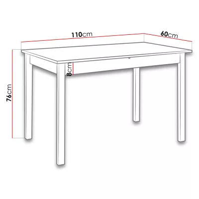 Stôl do kuchyne 110x60 cm ARGYLE 2 - dub sonoma