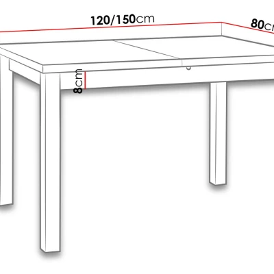 Rozkladací stôl do kuchyne 120x80 cm ARGYLE 5 - jelša
