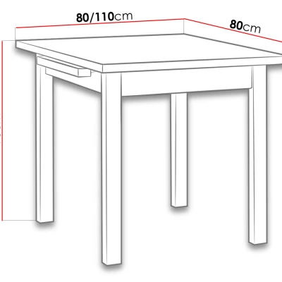 Rozkladací stôl do kuchyne 80x80 cm ARGYLE 7 - dub sonoma