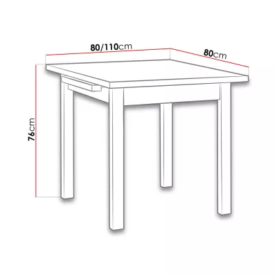 Rozkladací stôl do kuchyne 80x80 cm ARGYLE 7 - orech