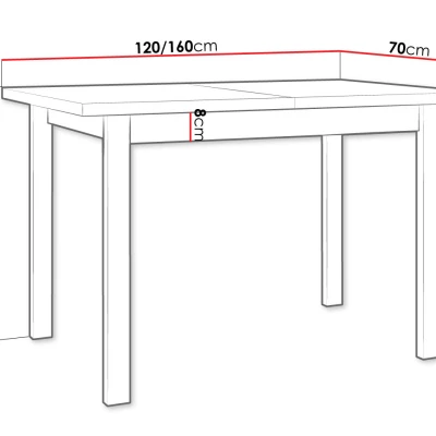 Rozkladací stôl do kuchyne 120x70 cm ARGYLE 10 - dub sonoma