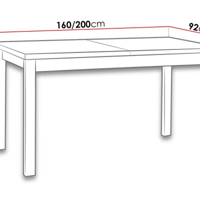 Rozkladací kuchynský stôl 160x90 cm ELISEK 4 - biely