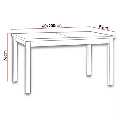 Rozkladací kuchynský stôl 160x90 cm ELISEK 4 - biely