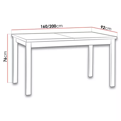 Rozkladací kuchynský stôl 160x90 cm ELISEK 4 - dub sonoma / biely