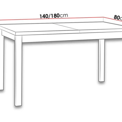 Rozkladací jedálenský stôl 140x80 cm ELISEK 2 - biely