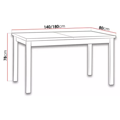 Rozkladací jedálenský stôl 140x80 cm ELISEK 2 - biely