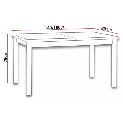 Rozkladací jedálenský stôl 140x80 cm ELISEK 2 - dub sonoma / biely