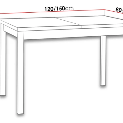 Rozkladací kuchynský stôl 120x80 cm ELISEK 1 - biely / dub sonoma