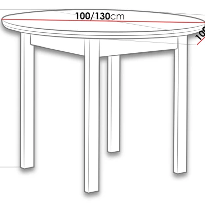 Okrúhly rozkladací jedálenský stôl 100 cm BAIRD 1 - biely