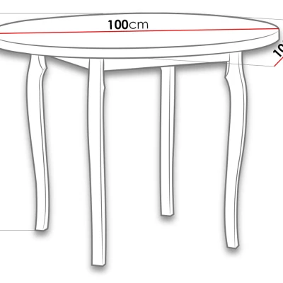 Okrúhly jedálenský stôl 100 cm BAIRD 3 - biely