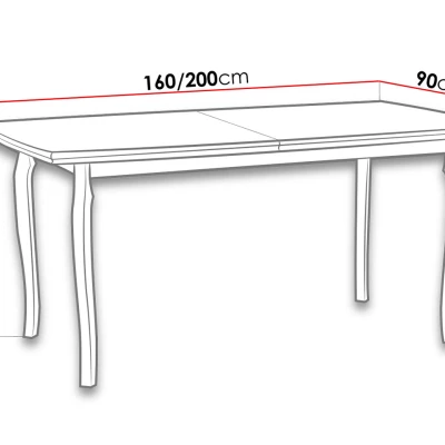 Rozkladací stôl do kuchyne 160x90 cm CALVERT 1 - orech