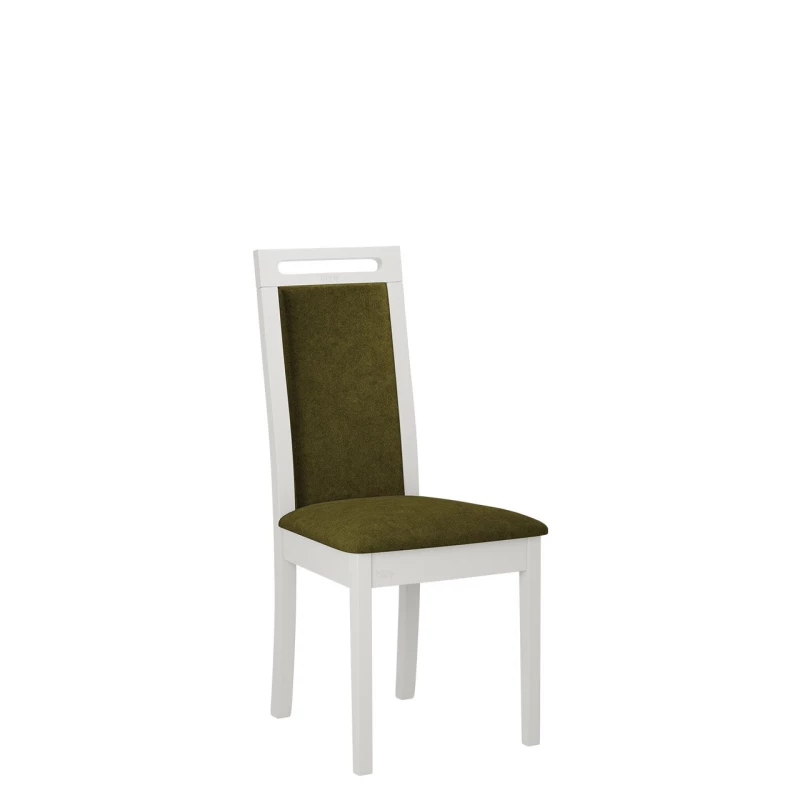 Čalúnená stolička do kuchyne ENELI 6 - biela / tmavá olivová