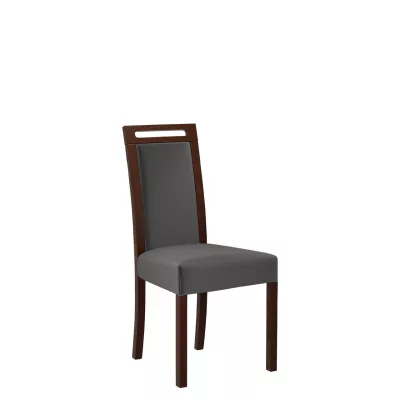 Čalúnená stolička do jedálne ENELI 5 - orech / tmavá šedá