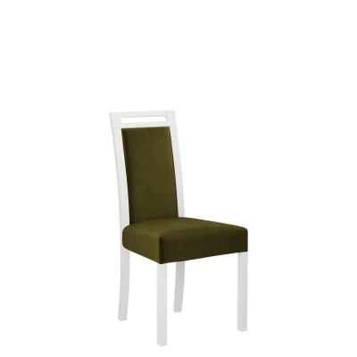 Čalúnená stolička do jedálne ENELI 5 - biela / tmavá olivová