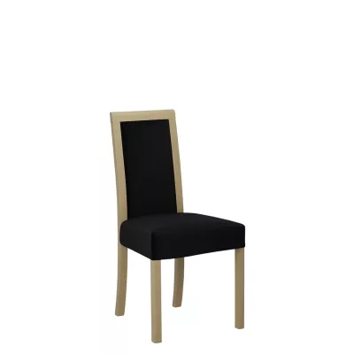 Jedálenská stolička s látkovým poťahom ENELI 3 - dub sonoma / čierna