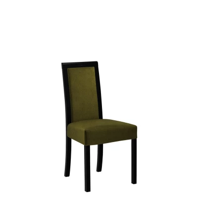 Jedálenská stolička s látkovým poťahom ENELI 3 - čierna / tmavá olivová