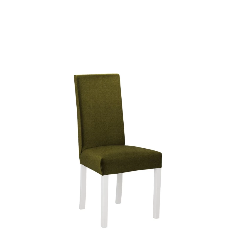 Jedálenská čalúnená stolička ENELI 2 - biela / tmavá olivová