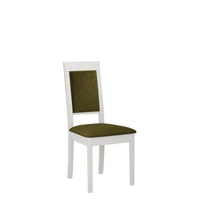 Kuchynská čalúnená stolička ENELI 13 - biela / tmavá olivová