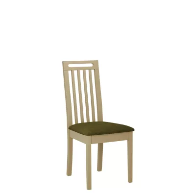 Jedálenská stolička s čalúneným sedákom ENELI 10 - dub sonoma / tmavá olivová