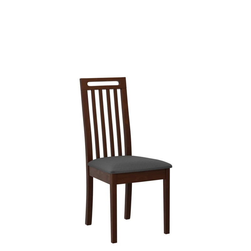 Jedálenská stolička s čalúneným sedákom ENELI 10 - orech / tmavá šedá