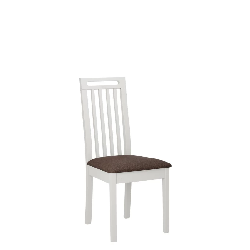 Jedálenská stolička s čalúneným sedákom ENELI 10 - biela / hnedá 2