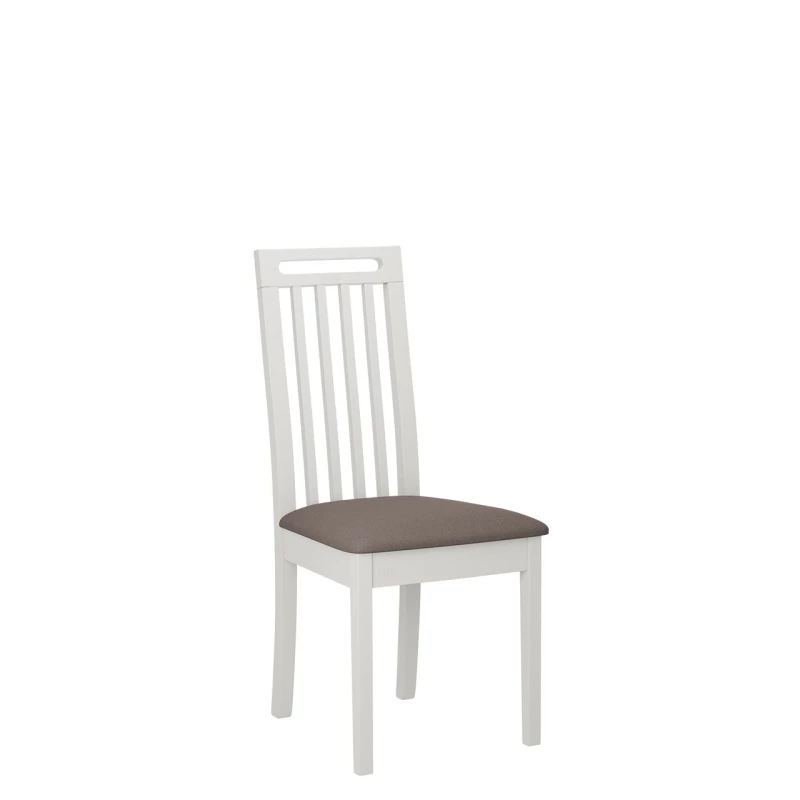 Jedálenská stolička s čalúneným sedákom ENELI 10 - biela / hnedá 1