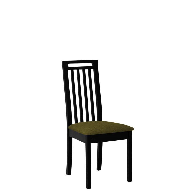 Jedálenská stolička s čalúneným sedákom ENELI 10 - čierna / tmavá olivová