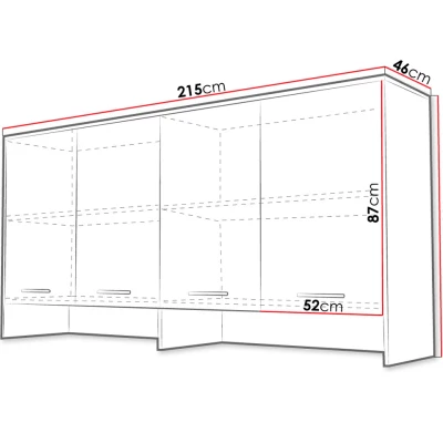 Nástavba k horizontální sklápěcí posteli 90x200 CELENA - šedá