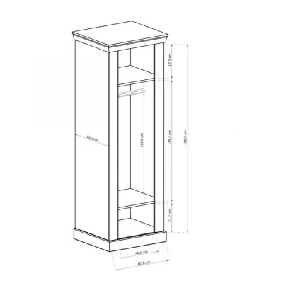 Jednodverová skriňa AILISH - šírka 67 cm, dub kraft zlatý