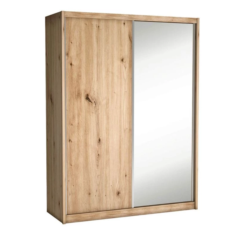 Skriňa s posuvnými dverami so zrkadlom BERLINA 2 - šírka 180 cm, dub artisan