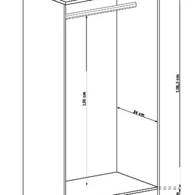 Dvojdverová skriňa GIADA - šírka 90 cm, dub