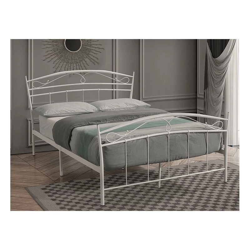 Manželská posteľ ZIARA - 140x200 cm, biela