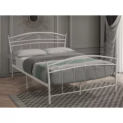 Manželská posteľ ZIARA - 140x200 cm, biela