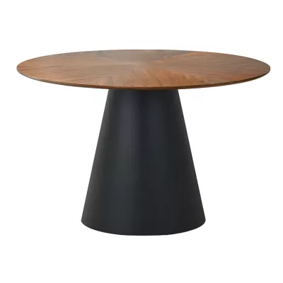 Okrúhly jedálenský stôl ARLO - orech / čierny mat