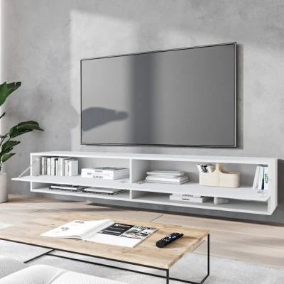 TV stolík CALIBURI 180 - biely / vzor vlna