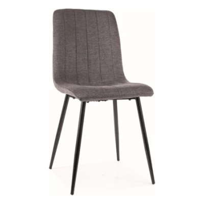 Čalúnená stolička EVERLY - čierna / tmavo šedá